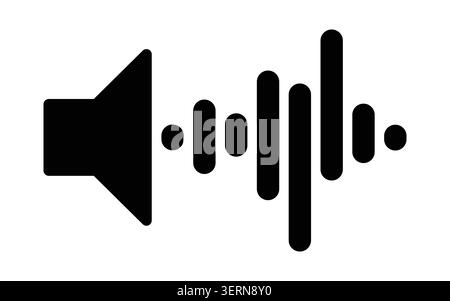 Speaker sound wave audio vector icon flat illustration Stock Vector
