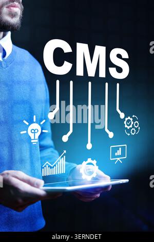 Understanding the role of content management systems for managing digital content Stock Photo