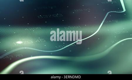 Graph shows stock exchange trading trends and data analysis in financial market Stock Photo