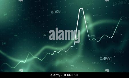 Chart shows stock exchange trading activity over time with rising and falling trends Stock Photo