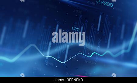 Stock exchange trading chart shows market trends and price movements in detail Stock Photo