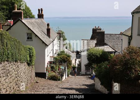 Clovelly Village cobbled street, Devon Stock Photo