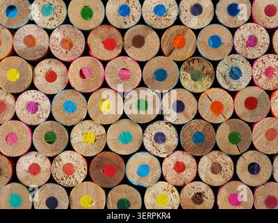 Colored pencils macro, can be used as a background Stock Photo