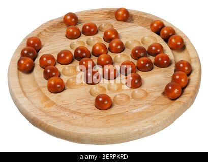 Marble solitaire in game  isolated on white background Stock Photo