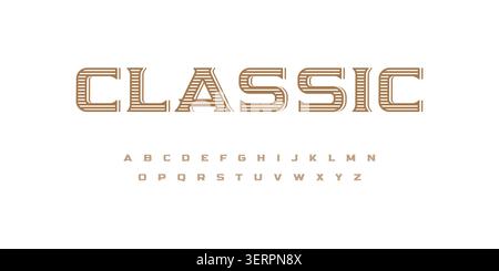 Premium classic display font alphabet with engraved character for restaurant branding, menu design, luxury logos and elegant editorial titles. Gourmet Stock Vector