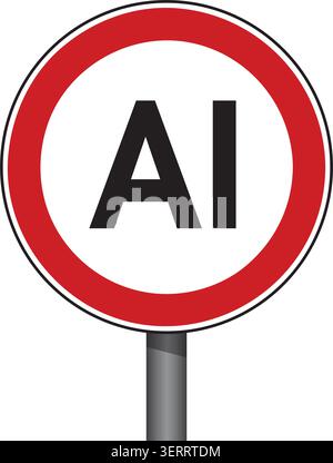 traffic sign ai forbidden isolated vector illustration Stock Vector