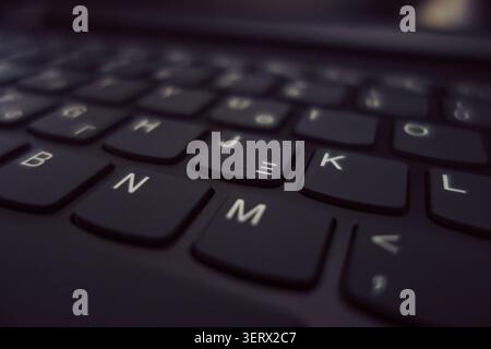 Laptop keyboard up close Stock Photo
