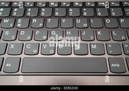 Laptop keyboard up close Stock Photo