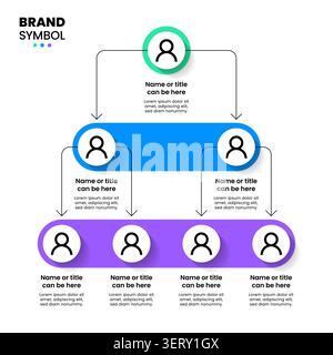 Infographic template with business hierarchy. Can be used for workflow layout, diagram, banner, webdesign. Vector illustration Stock Vector