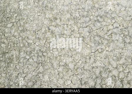 Abstract cracked paint texture on old plaster wall. Vintage grunge background with natural craquelure pattern and rough surface. Stock Photo