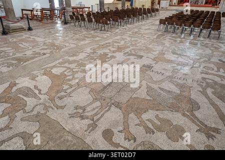 The famous mosaic floor inside Otranto Cathedral, Italy Stock Photo