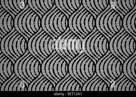 The geometric pattern with wavy lines. Seamless vector background. Black texture. Simple lattice graphic design Stock Vector
