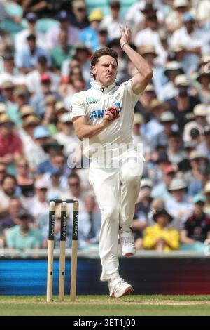 New Zealand bowler Nathan Smith, right, gestures to India's Shreyas ...