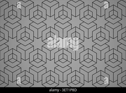 The geometric pattern with lines. Seamless vector background. Black texture. Graphic modern pattern. Simple lattice graphic design Stock Vector
