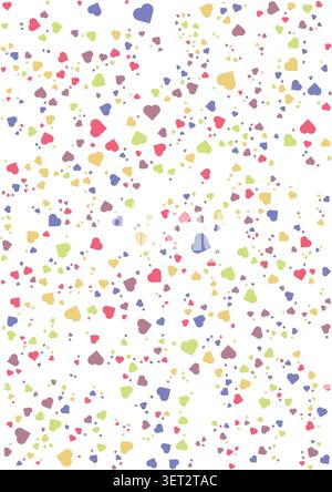 Colorful heart confetti pattern vector illustration with playful multicolor love themed accents Stock Vector