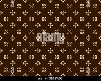 Flower geometric pattern. Seamless vector background. Brown and gold ornament. Ornament for fabric, wallpaper, packaging, Decorative print Stock Vector