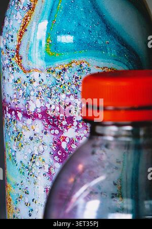An  Abstract view of two plastic bottles Stock Photo