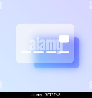 Credit card payment glassmorphism icon. Stock Vector