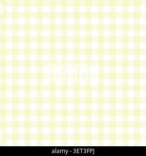 Yellow and white Vichy seamless pattern: classic gingham checks vector background for picnic tablecloth, fabric texture, and spring summer design. Stock Vector