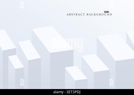 Abstract blue light business futuristic clean background with geometric shapes, bar chart, corporate finance and investment concept. Minimal vector Stock Vector