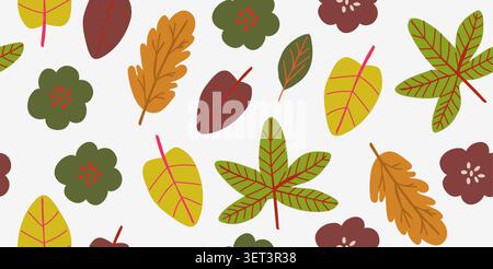 Seamless autumn leaf pattern with Scandinavian cutout foliage in a minimalist Matisse inspired style on a soft beige gray background, trendy fall repeat design for fabric, wallpaper, wrapping paper, scrapbook paper, seasonal decor, and modern botanical textiles. Vector illustration Stock Vector