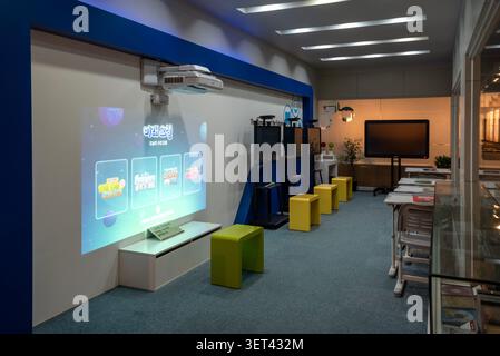 A Model of the Classroom of the Future Displayed at the Textbook Museum in Sejong, South Korea Stock Photo