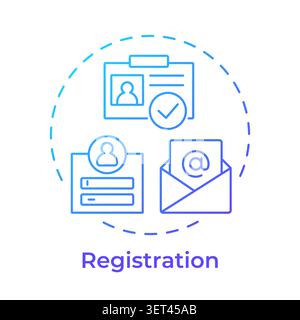 Registration blue gradient concept icon Stock Vector