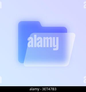 Folder files glassmorphism icon. Stock Vector