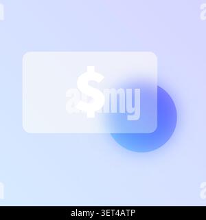 Dollar payment glassmorphism icon. Stock Vector