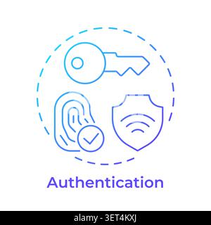 Authentication blue gradient concept icon Stock Vector