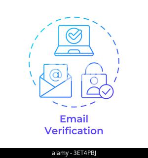 Email verification blue gradient concept icon Stock Vector