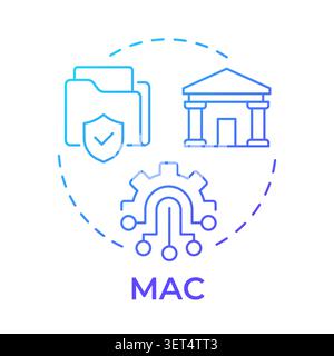 MAC blue gradient concept icon Stock Vector