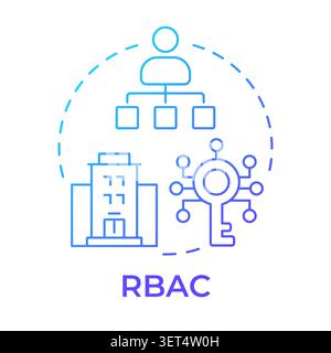 RBAC blue gradient concept icon Stock Vector