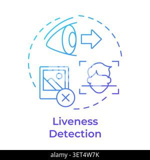 Liveness detection blue gradient concept icon Stock Vector