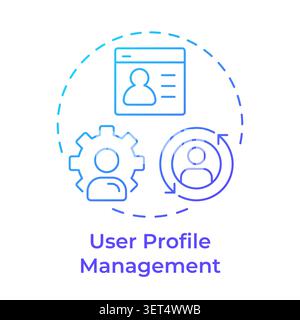 User profile management blue gradient concept icon Stock Vector