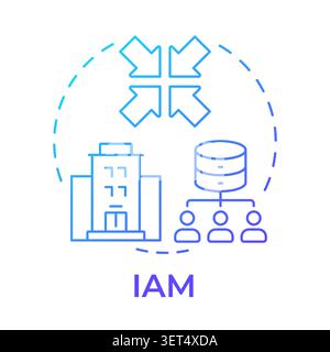 IAM blue gradient concept icon Stock Vector