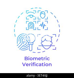 Biometric verification blue gradient concept icon Stock Vector
