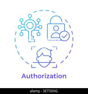 Authorization blue gradient concept icon Stock Vector
