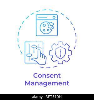 Consent management blue gradient concept icon Stock Vector