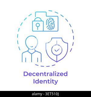 Decentralized identity blue gradient concept icon Stock Vector