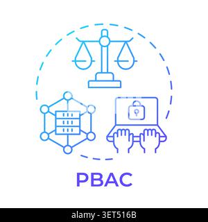 PBAC blue gradient concept icon Stock Vector