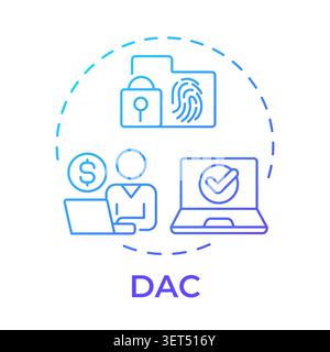 DAC blue gradient concept icon Stock Vector