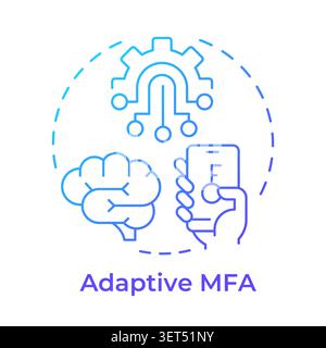 Adaptive mfa blue gradient concept icon Stock Vector