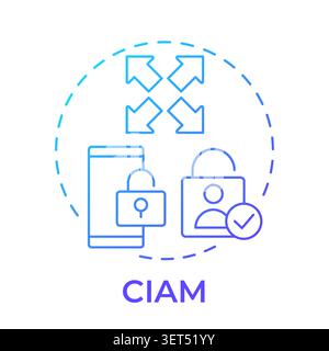 CIAM blue gradient concept icon Stock Vector