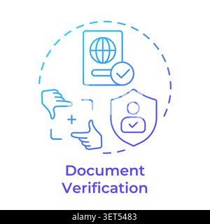 Document verification blue gradient concept icon Stock Vector