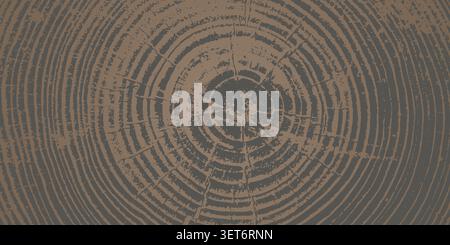 Tree ring pattern showcasing natural wooden texture vector illustration background. Stock Vector