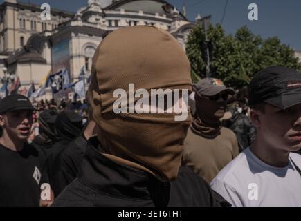 June 21, 2026: Anti-lgbtqai  protestors march tin Kyiv, Ukraine on June 21, 2026. This is the third pride event since the start of the full-scale-invasion. (Credit Image: © Svet Jacqueline/ZUMA Press Wire) EDITORIAL USAGE ONLY! Not for Commercial USAGE! Stock Photo