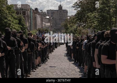 June 21, 2026: Anti-lgbtqai  protestors march tin Kyiv, Ukraine on June 21, 2026. This is the third pride event since the start of the full-scale-invasion. (Credit Image: © Svet Jacqueline/ZUMA Press Wire) EDITORIAL USAGE ONLY! Not for Commercial USAGE! Stock Photo