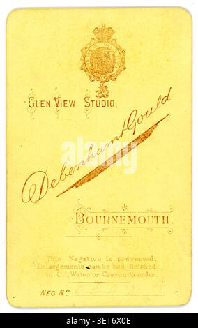 1880s Victorian photograph beautiful young woman in20's, by Debenham & Gould, Glen View Studio, Bournemouth partnership years spanning from roughly 18 Stock Photo