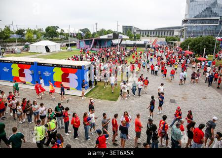 Fans Outside At The Coca Cola Fan Zone Before The FIFA World Cup 2026 fans-outside-at-the-coca-cola-fan-zone-before-the-fifa-world-cup-2026